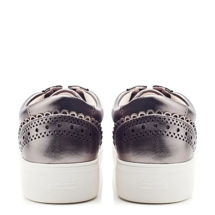 Platform Trainers Women Moda In Pelle Breil Pewter Porvair