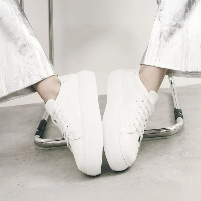 Platform Trainers Women Moda In Pelle Bsoleful BKendri White Leather