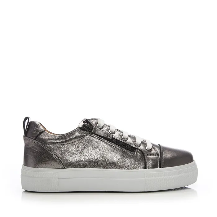 Platform Trainers Women Moda In Pelle Bsoleful BVisti Pewter Leather