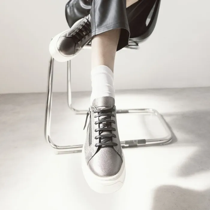 Platform Trainers Women Moda In Pelle Bsoleful BVisti Pewter Leather