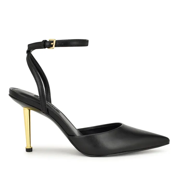 Plaza Ankle Strap Pumps Black Women Nine West Pumps