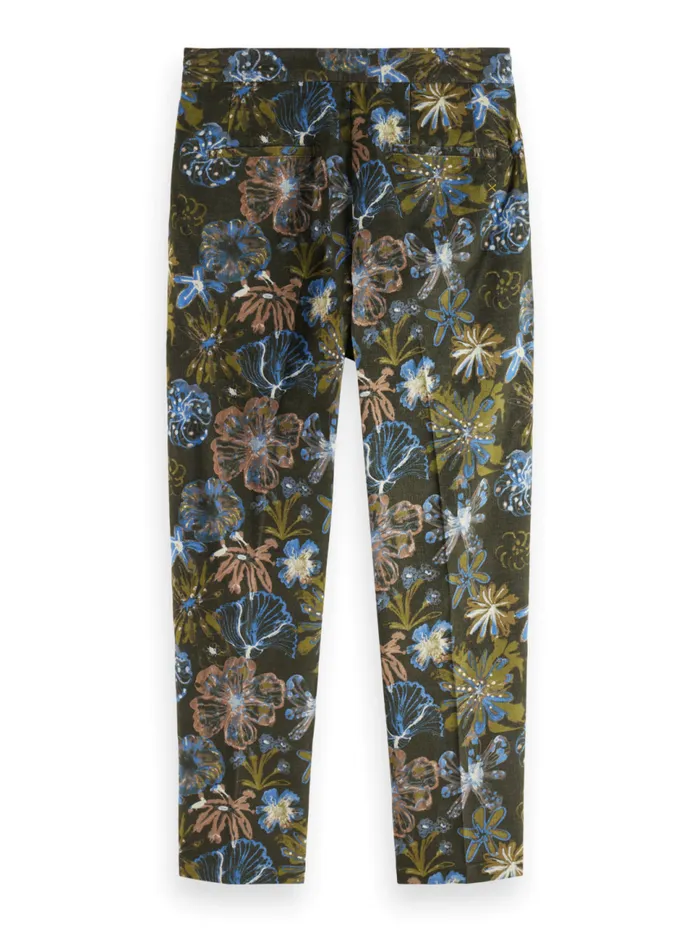 Pleated Loose Tapered Printed Velvet Jogger Military Night Flower Men Scotch and Soda Pants Pleated Loose Tapered Printed Velvet Jogger Military Night Flower Men Scotch and Soda Pants
