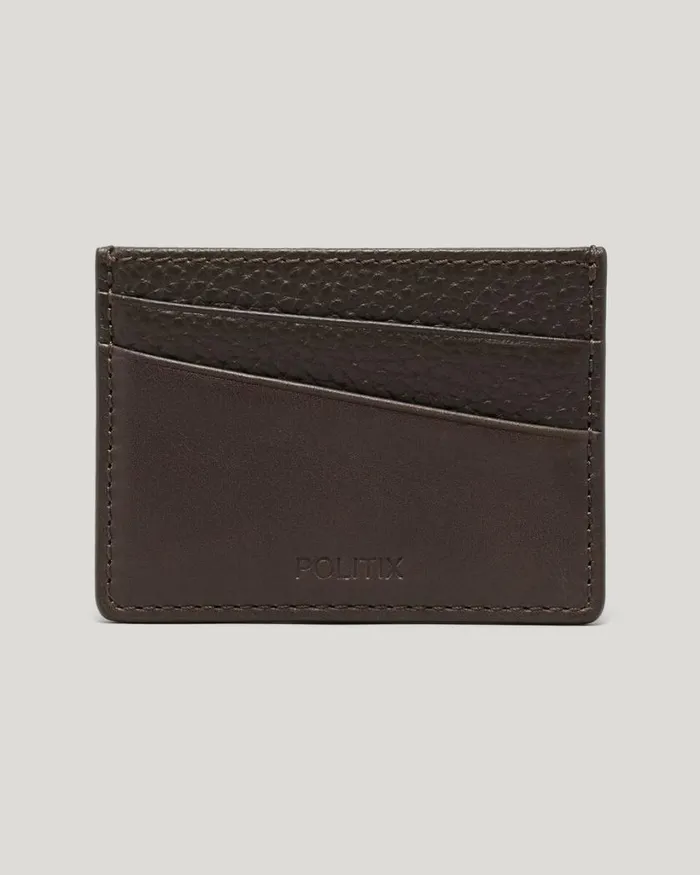 Politix Bags Men Leather Card Holder Brown