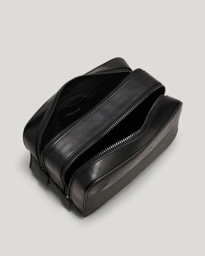Politix Bags Men Leather Kit Bag Black