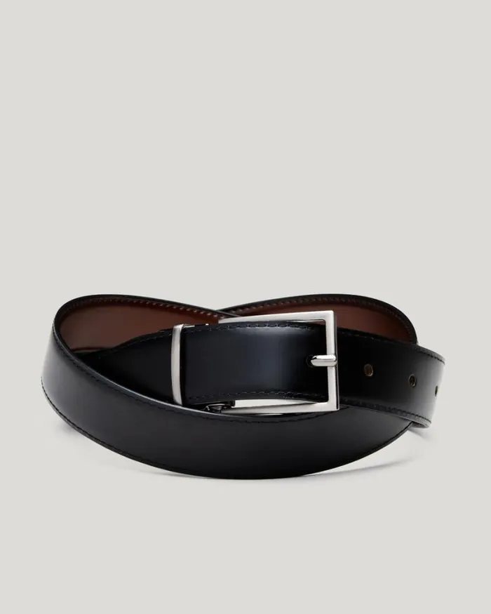 Politix Belts Men Smooth Leather Dress Bet With Pin Buckle Chestnut