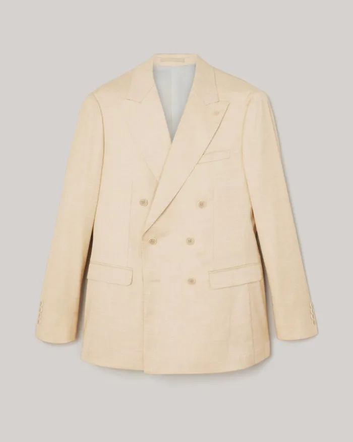 Politix Blazers Men Slim Stretch Double Breasted Tailored Jacket Lemon