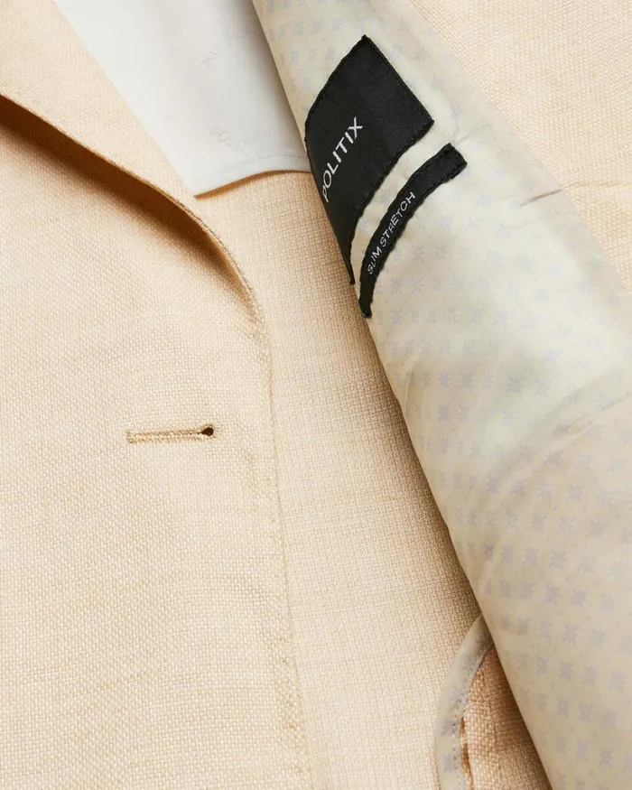 Politix Blazers Men Slim Stretch Double Breasted Tailored Jacket Lemon