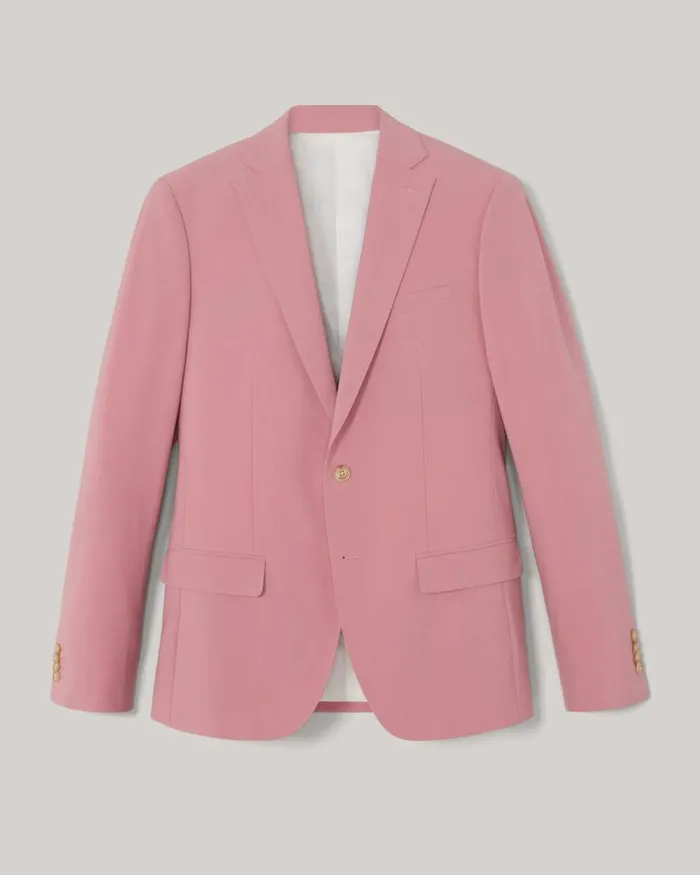 Politix Blazers Men Slim Stretch Wool Blend Tailored Jacket Rose