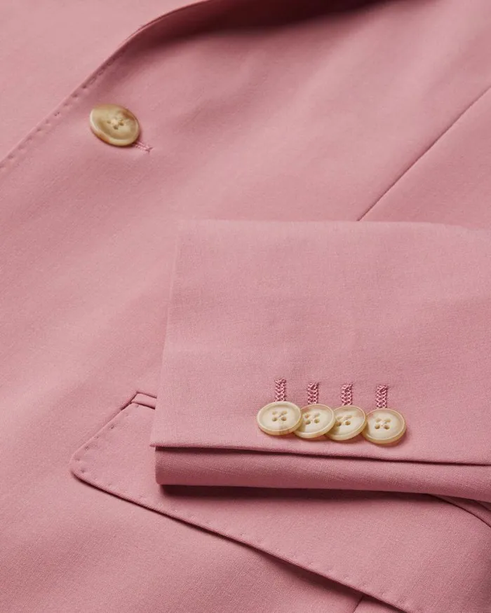 Politix Blazers Men Slim Stretch Wool Blend Tailored Jacket Rose