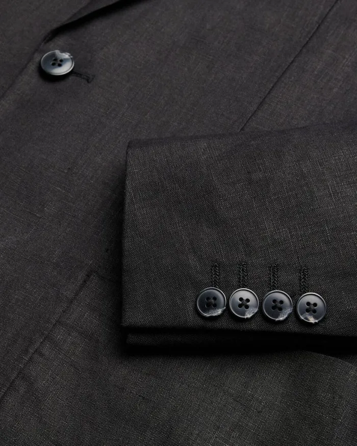 Politix Blazers Men Soft Tailored Linen Jacket Black