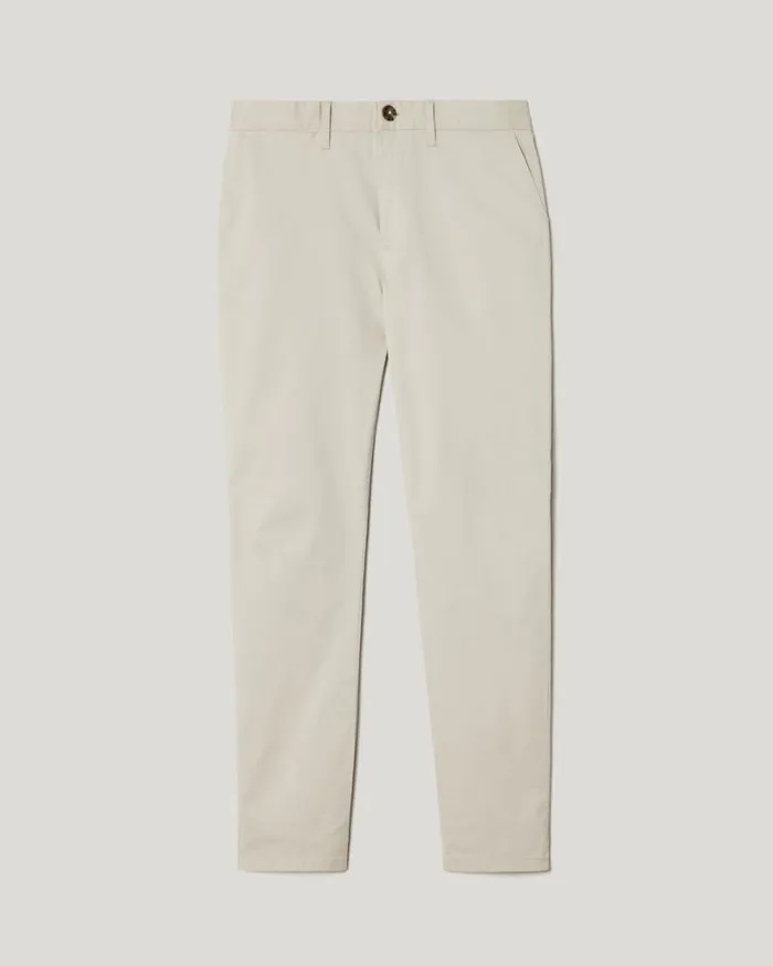 Politix Chinos Men Slim Stretch Cotton Chino Bone
