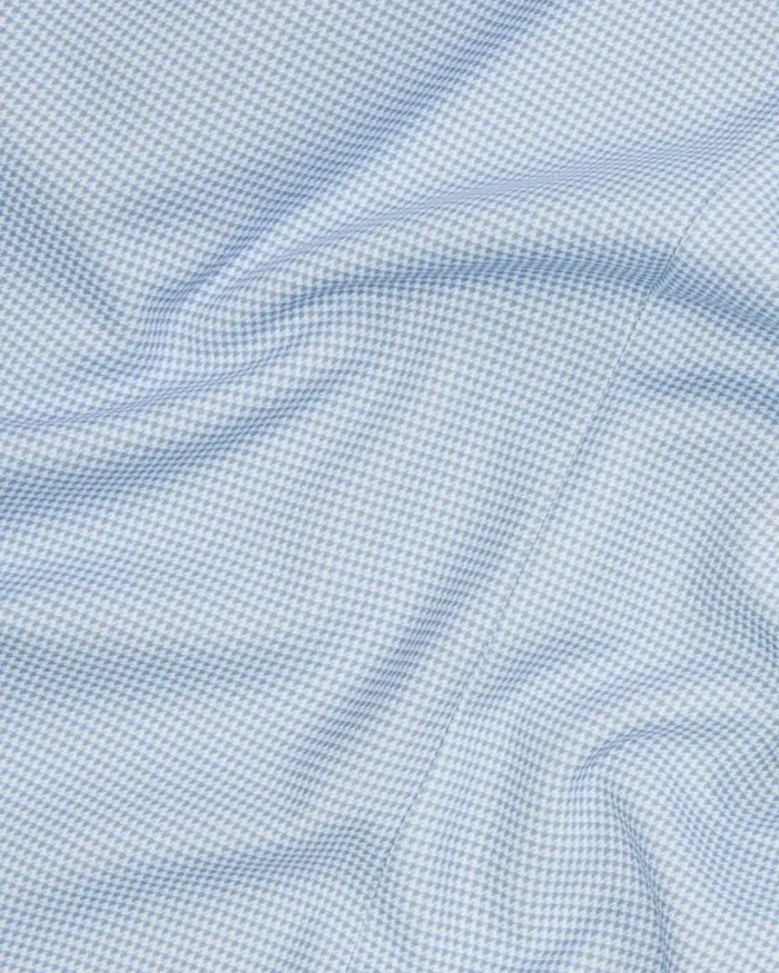 Politix Formal Shirts Men Jersey Microhoundstooth Business Shirt Blue
