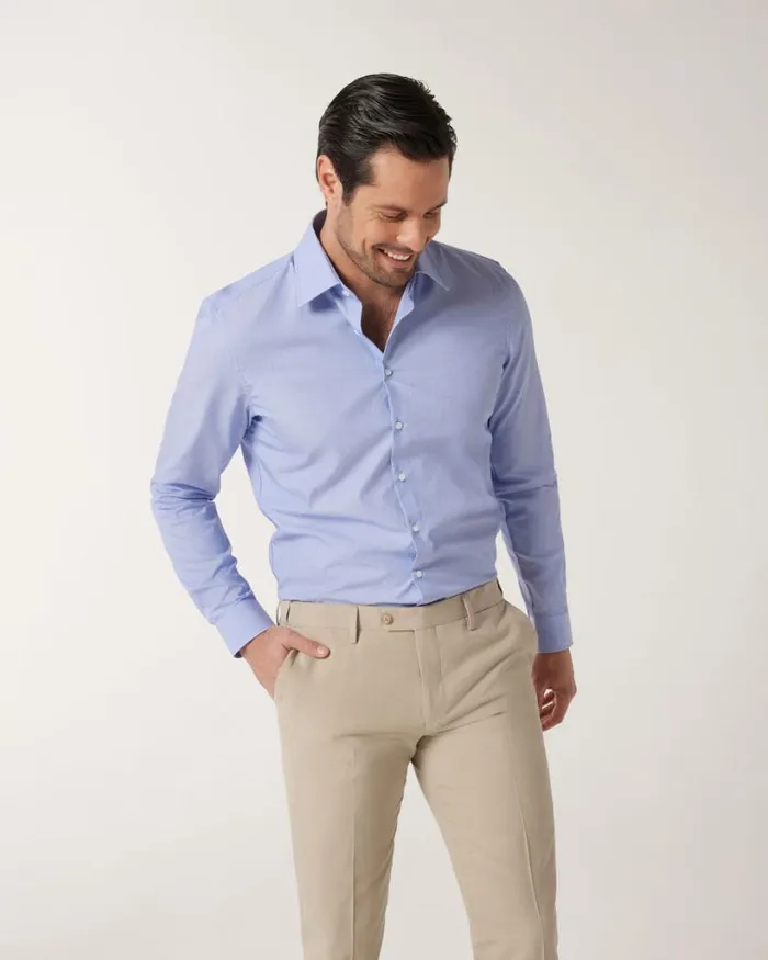 Politix Formal Shirts Men Regular Fit Business Shirt Sky