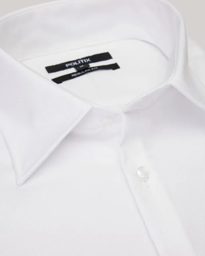 Politix Formal Shirts Men Regular Fit Business Shirt White