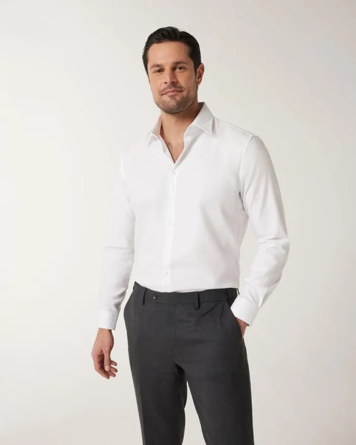 Politix Formal Shirts Men Regular Fit Business Shirt White