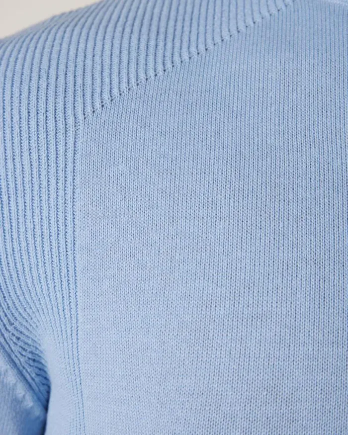 Politix Knitwear Men Classic Roll Neck Jumper Light Blue