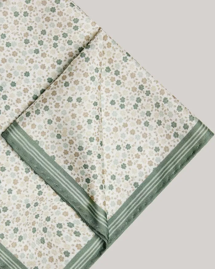 Politix Pocket Squares Men Floral Printed Silk Pocket Square Light Khaki