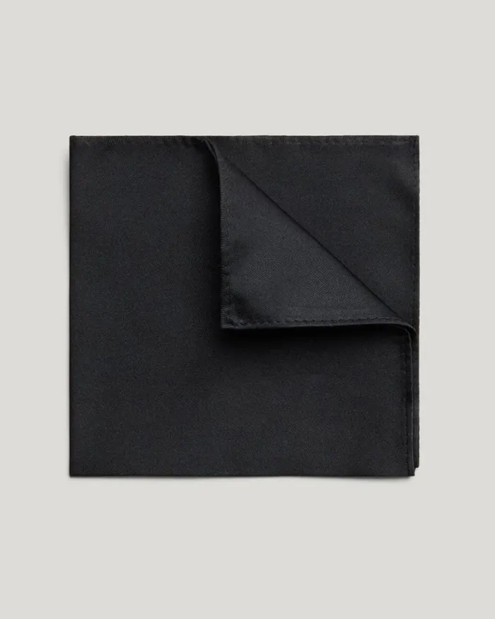 Politix Pocket Squares Men Silk Satin Pocket Square Black