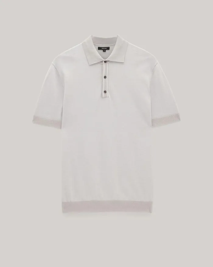 Politix Polo Shirts Men Striped Buttonup Collar Polo Bone