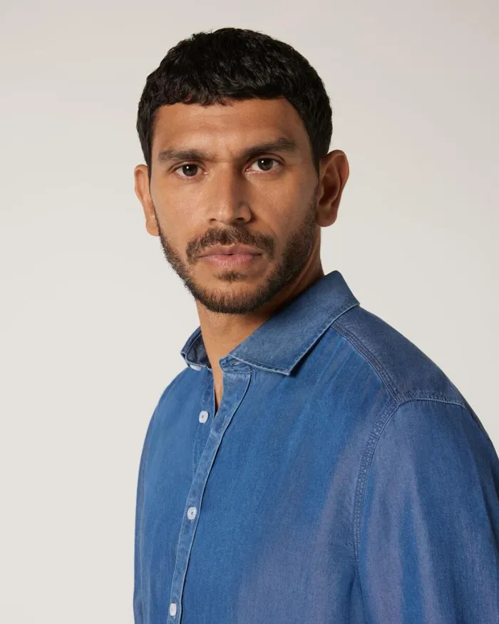 Politix Shirts Men Regular Chambray Shirt Chambray