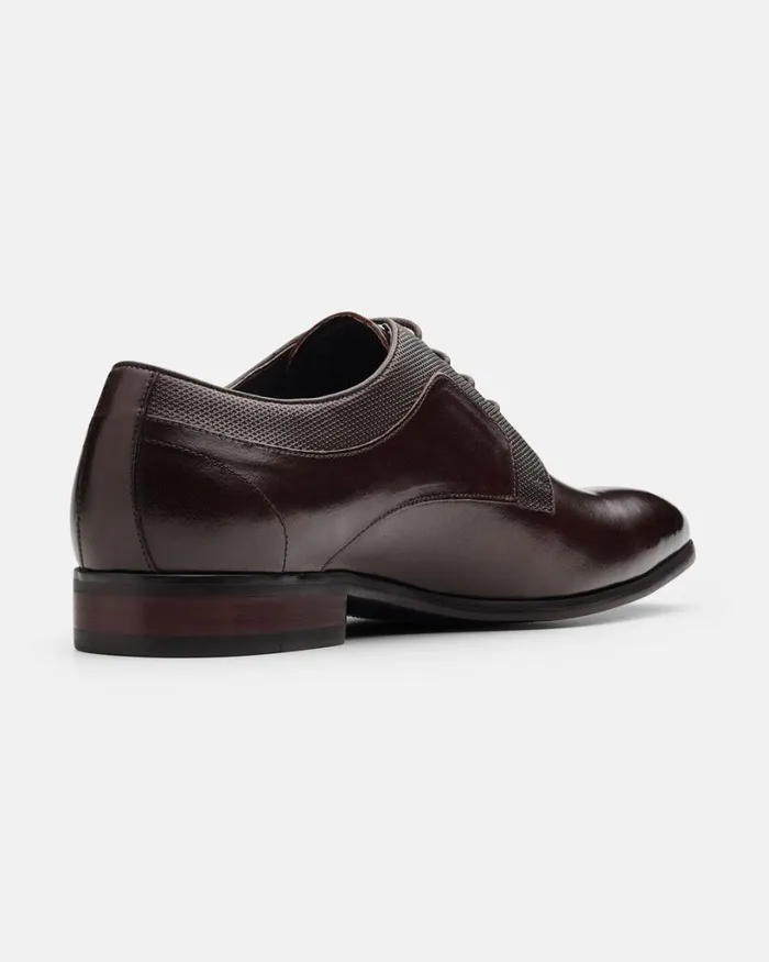Politix Shoes Men Leather Derby Dress Shoe Brown