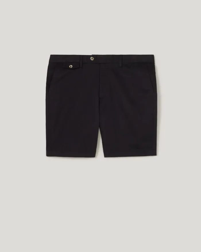 Politix Shorts Men Slim Stretch Cotton Stretch Chino Short Black