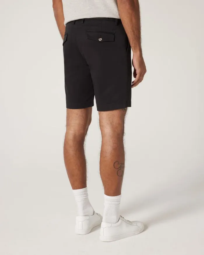 Politix Shorts Men Slim Stretch Cotton Stretch Chino Short Black