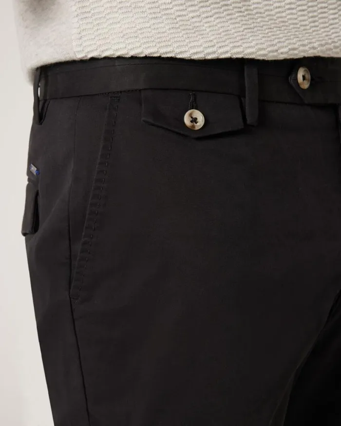 Politix Shorts Men Slim Stretch Cotton Stretch Chino Short Black