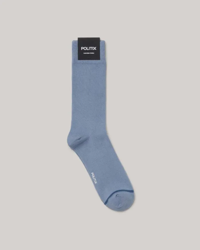 Politix Socks Men Australian Cotton Blended Sock Chalk Blue