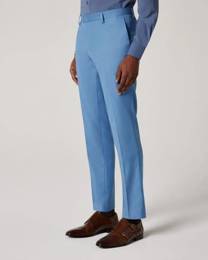 Politix Suit Pants Men Slim Stretch Tailored Pant Slate Blue