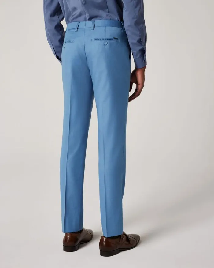 Politix Suit Pants Men Slim Stretch Tailored Pant Slate Blue