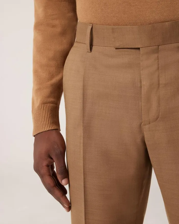 Politix Suit Pants Men Slim Stretch Tailored Pant Tan