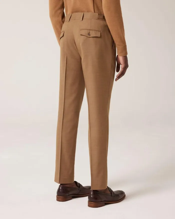 Politix Suit Pants Men Slim Stretch Tailored Pant Tan