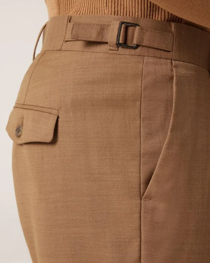 Politix Suit Pants Men Slim Stretch Tailored Pant Tan
