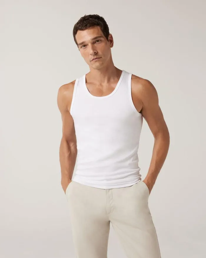 Politix TShirts Men Slim Fit Classic Cotton Singlet White