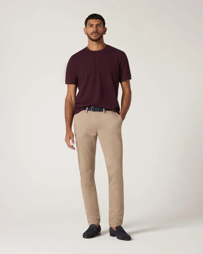 Politix TShirts Men Slim Fit Jacquard Texture Tee Aubergine