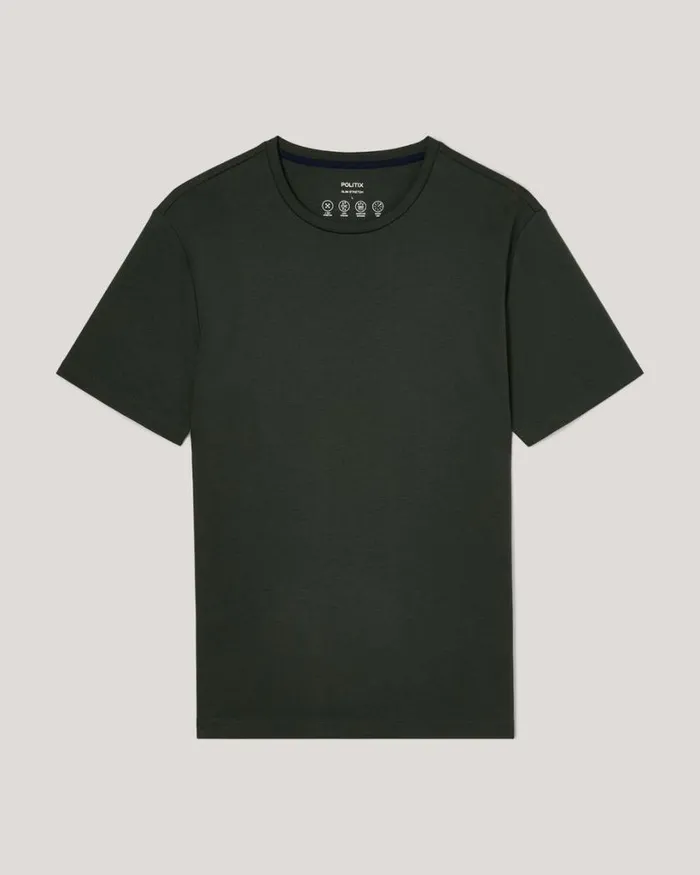 Politix TShirts Men Slim Travel Tee Khaki