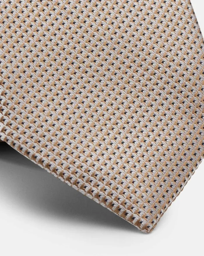 Politix Ties Men Silk Micro Texture Tie Fawn