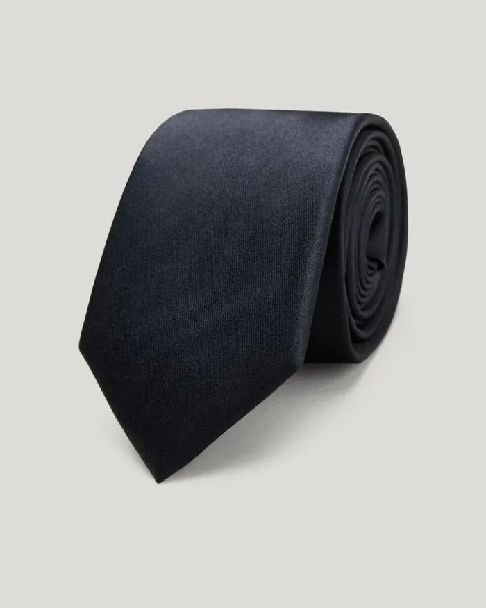 Politix Ties Men Silk Satin Tie Black