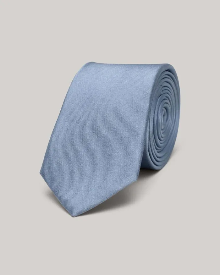Politix Ties Men Silk Satin Tie Chalk Blue