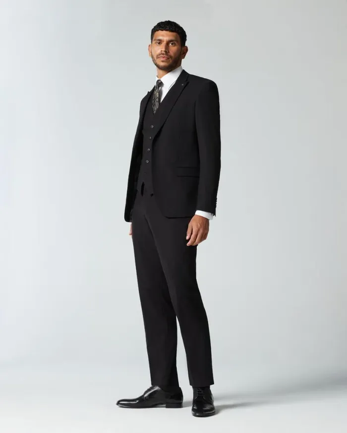 Politix Vests Men 5 Buttoned Tailored Vest Black