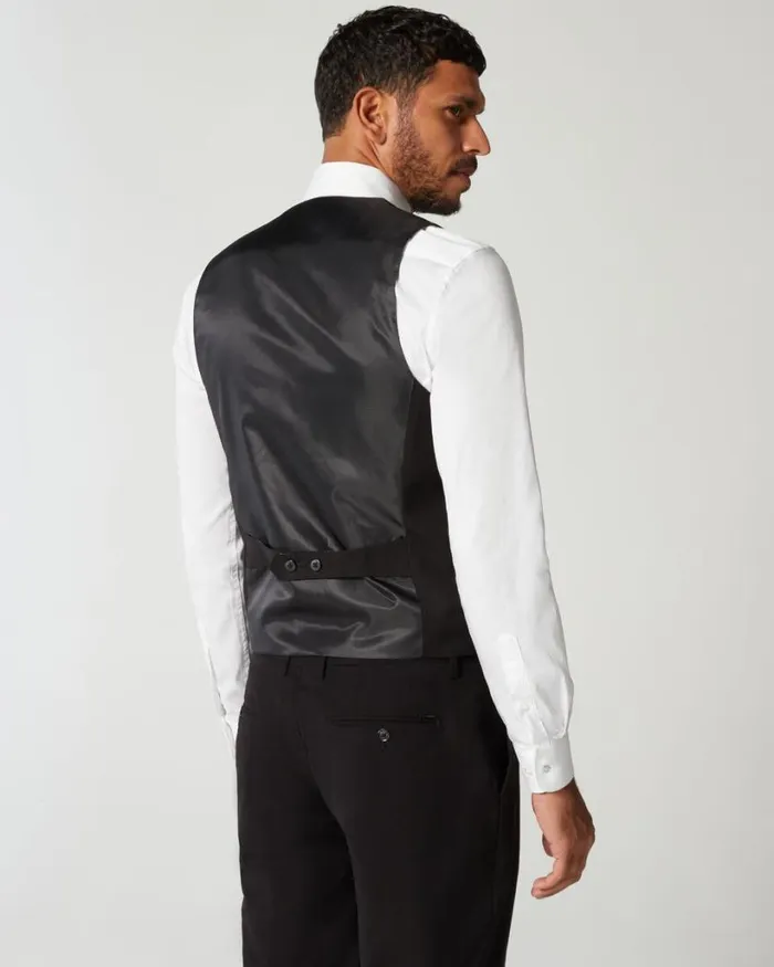 Politix Vests Men 5 Buttoned Tailored Vest Black
