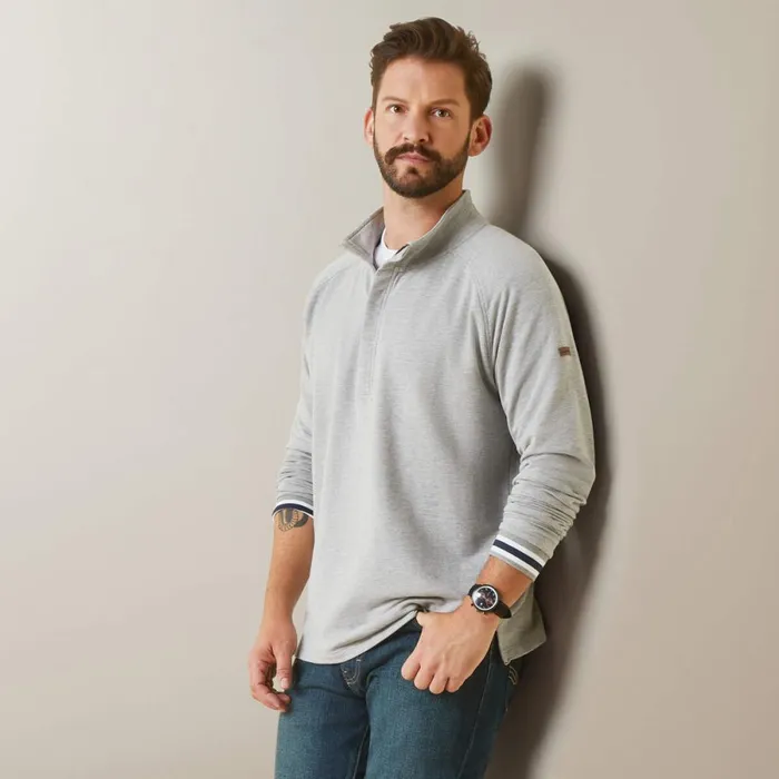 Portola 12 Zip Sweatshirt Heather Grey Men Ariat Sweatshirts and Hoodies