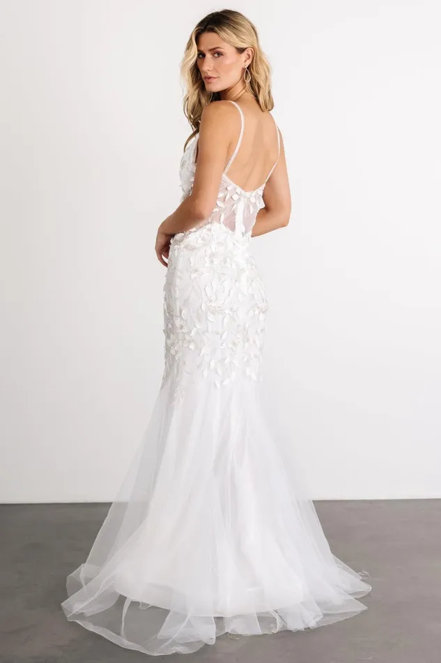 Precious Embroidered Bridal Gown Off White Women Baltic Born Bridal Precious Embroidered Bridal Gown Off White Women Baltic Born Bridal