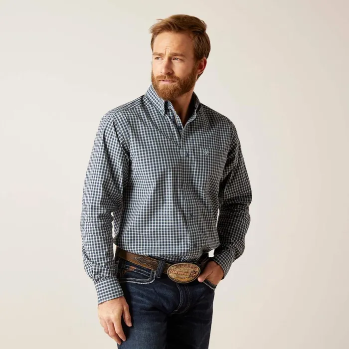 Pro Series Gannon Fitted Shirt Sky Blue Men Ariat Button Down Shirts