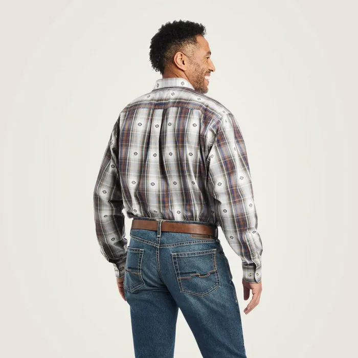 Pro Series Geoffrey Classic Fit Shirt Estate Blue Men Ariat Button Down Shirts