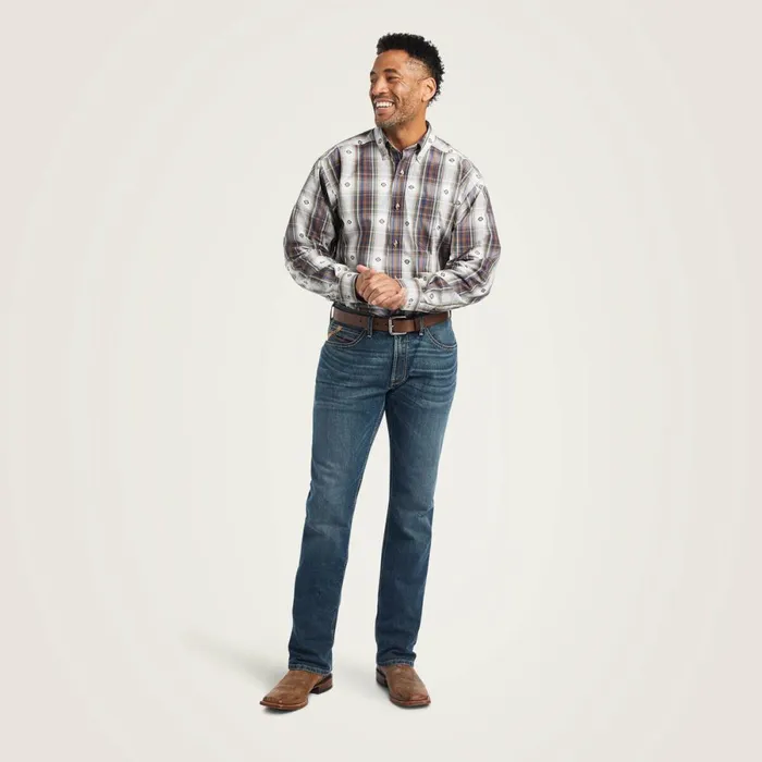 Pro Series Geoffrey Classic Fit Shirt Estate Blue Men Ariat Button Down Shirts