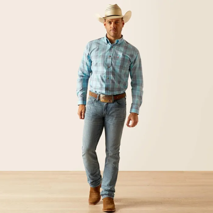 Pro Series Kane Classic Fit Shirt Sky Men Ariat Button Down Shirts Pro Series Kane Classic Fit Shirt Sky Men Ariat Button Down Shirts