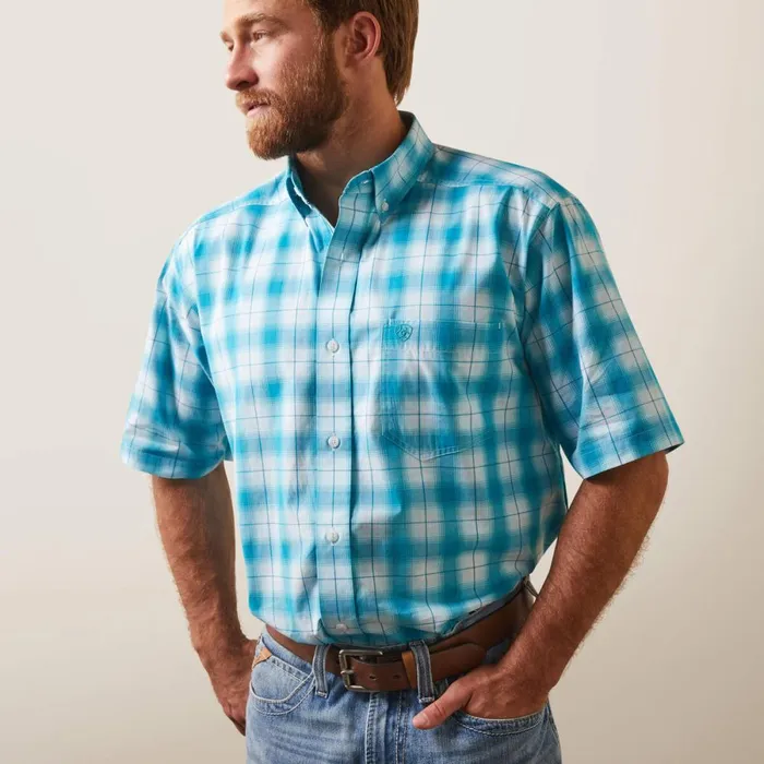 Pro Series Khari Classic Fit Shirt Enamel Blue Men Ariat Button Down Shirts