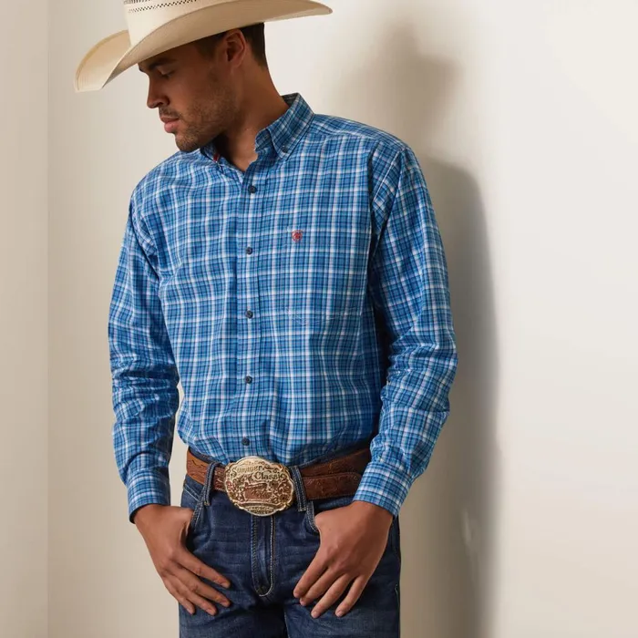 Pro Series Leyton Classic Fit Shirt Light Blue Men Ariat Button Down Shirts